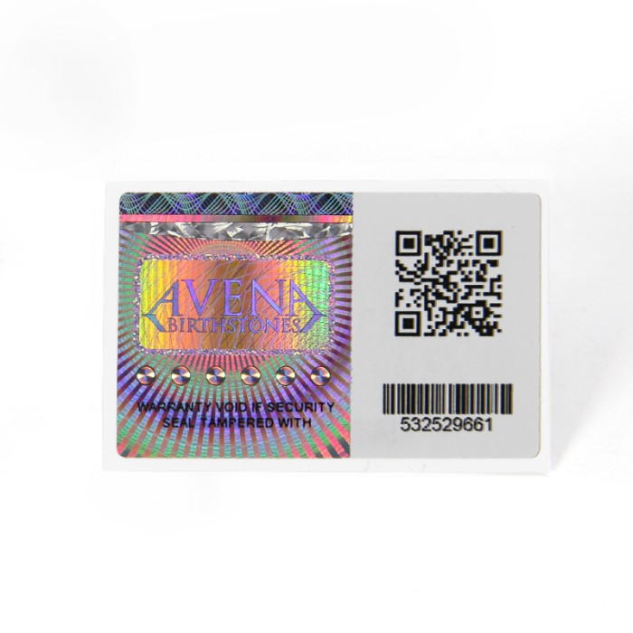 QR code holographic sticker with serial number