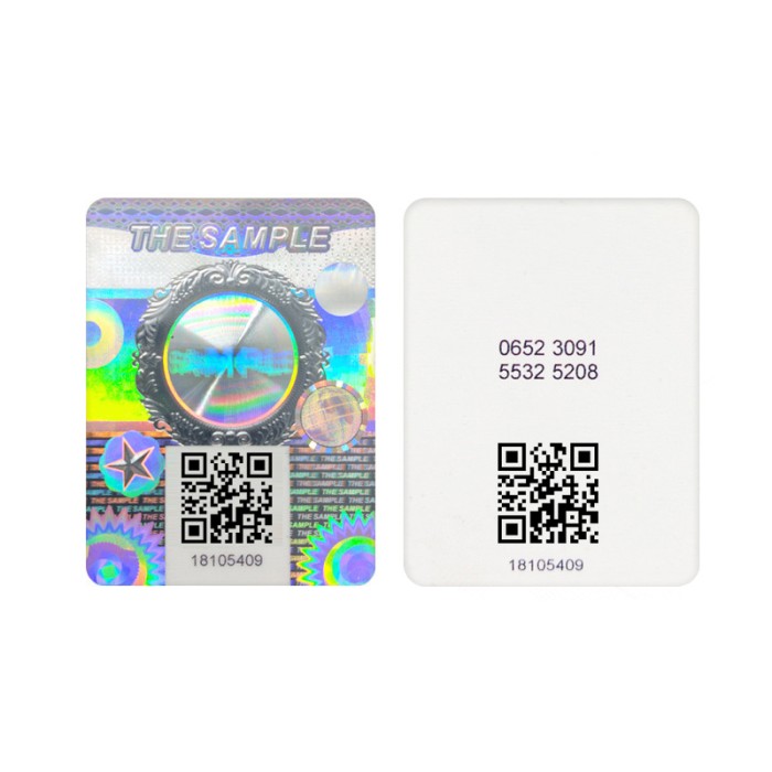 Authentic anti-counterfeiting QR code holographic sticker