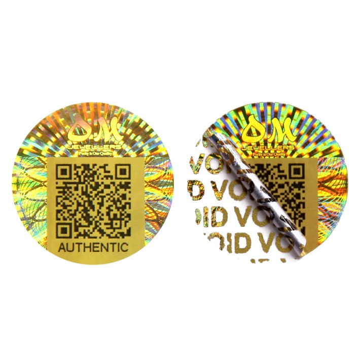 Holographic QR code invalid label sticker manufacturing custom anti-counterfeiting invalid label